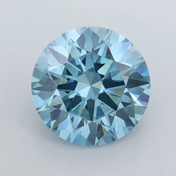 1.02ct ROUND Fancy Vivid Blue VS2 Coloured Lab diamond