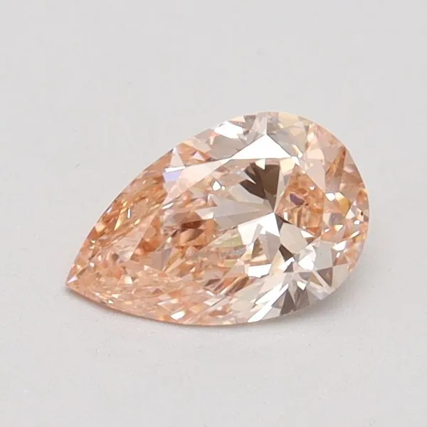 0.51ct PEAR Fancy Intense Orangey Pink VS2 Coloured Lab diamond