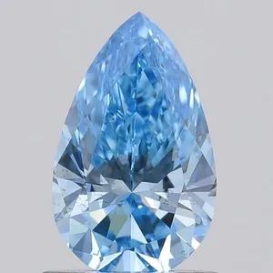0.97ct PEAR Fancy Vivid Blue SI1 Coloured Lab diamond