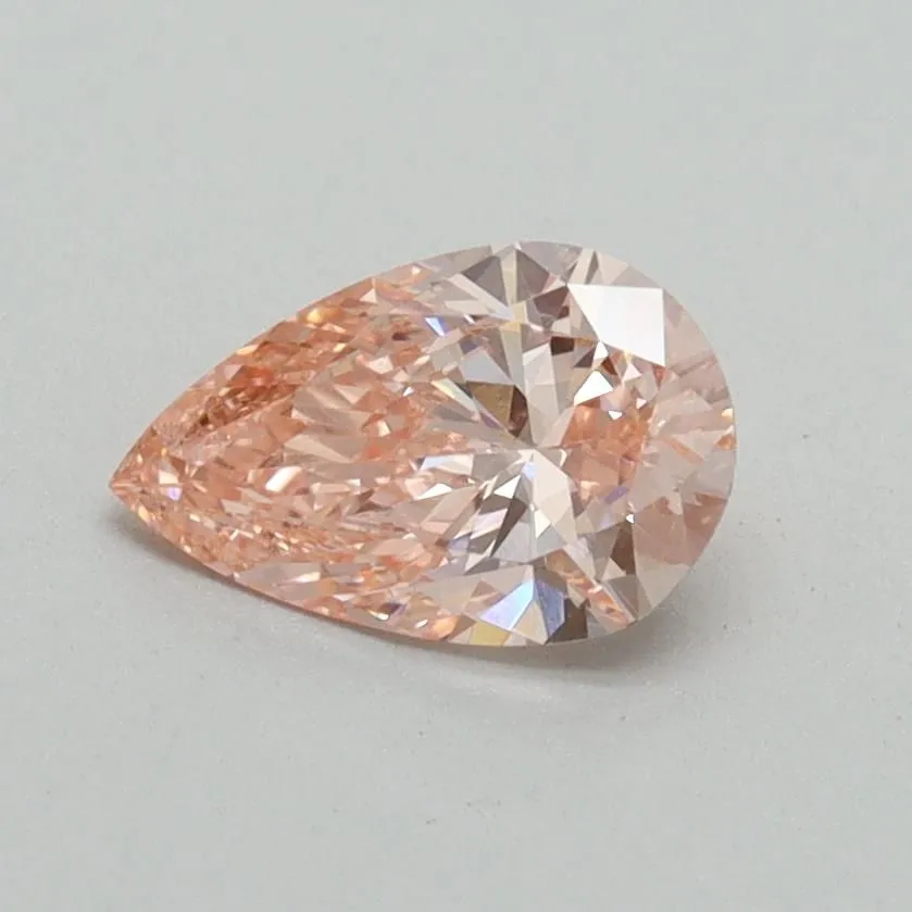 0.68ct PEAR Fancy Vivid Pink VVS2 Coloured Lab diamond
