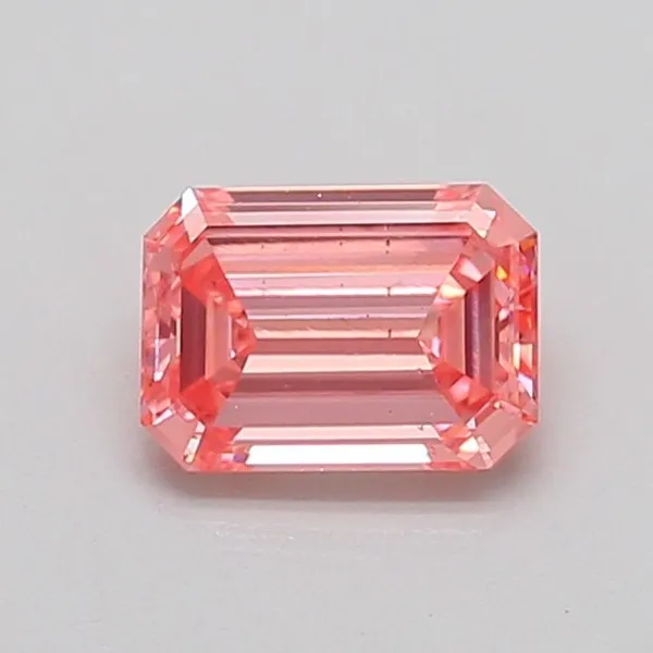 0.76ct EMERALD Fancy Vivid Pink VS2 Coloured Lab diamond