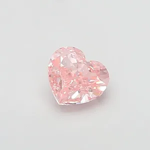 0.81ct HEART Fancy Intense Pink VS1 Coloured Lab diamond