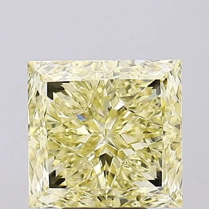 5.56ct PRINCESS Fancy Light Yellow VS2 Coloured Lab diamond