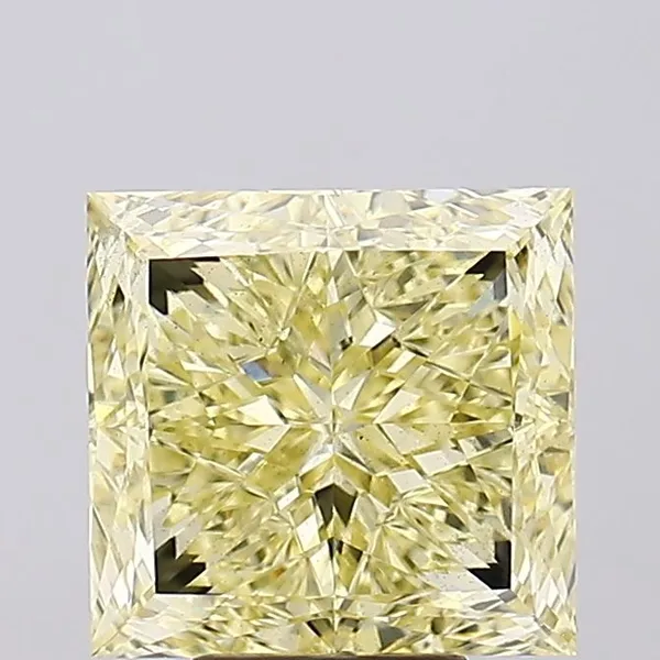 5.56ct PRINCESS Fancy Light Yellow VS2 Coloured Lab diamond