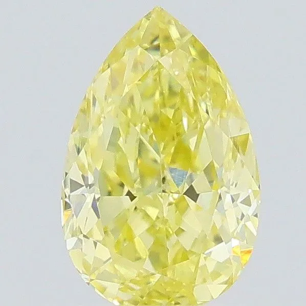 0.57ct PEAR Fancy Intense Yellow VS1 Coloured Lab diamond