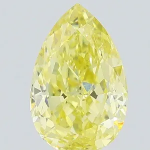0.57ct PEAR Fancy Intense Yellow VS1 Coloured Lab diamond