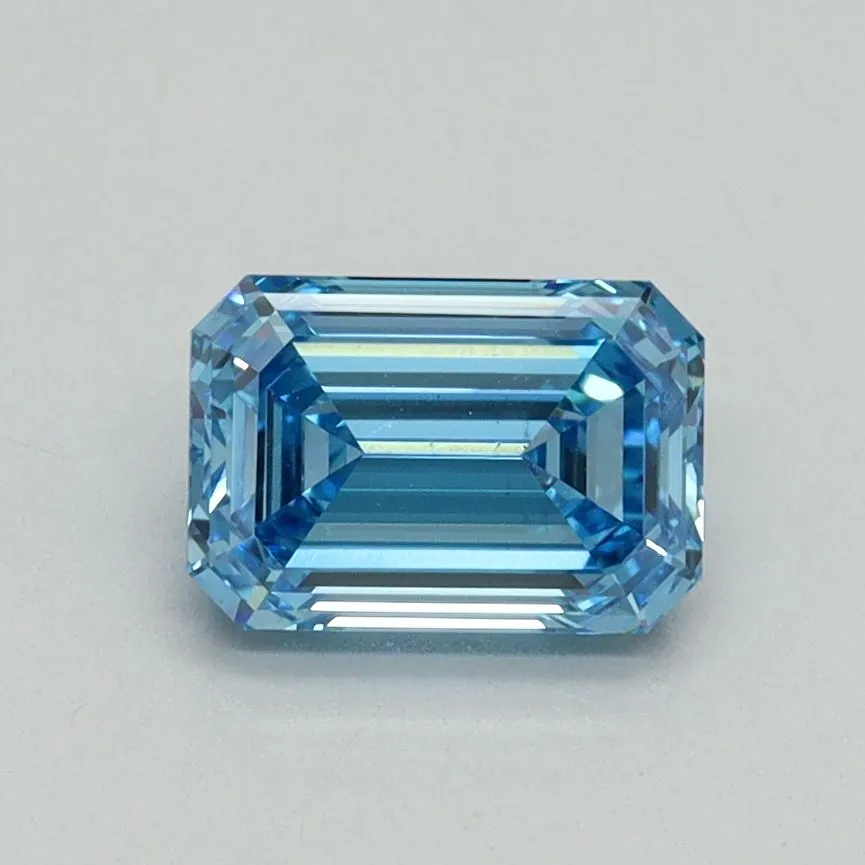 1.03ct EMERALD Fancy Vivid Blue VS1 Coloured Lab diamond