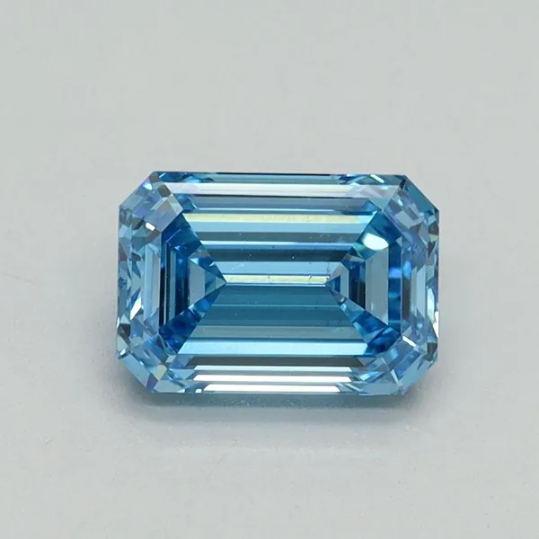 1.03ct EMERALD Fancy Vivid Blue VS1 Coloured Lab diamond