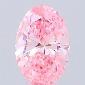 0.5ct OVAL Fancy Vivid Pink VVS2 Coloured Lab diamond
