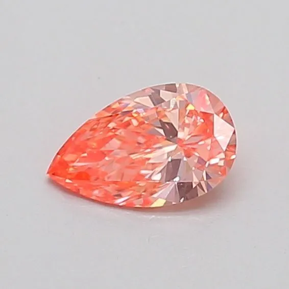 0.33ct PEAR Fancy Vivid Orangey Pink VS2 Coloured Lab diamond