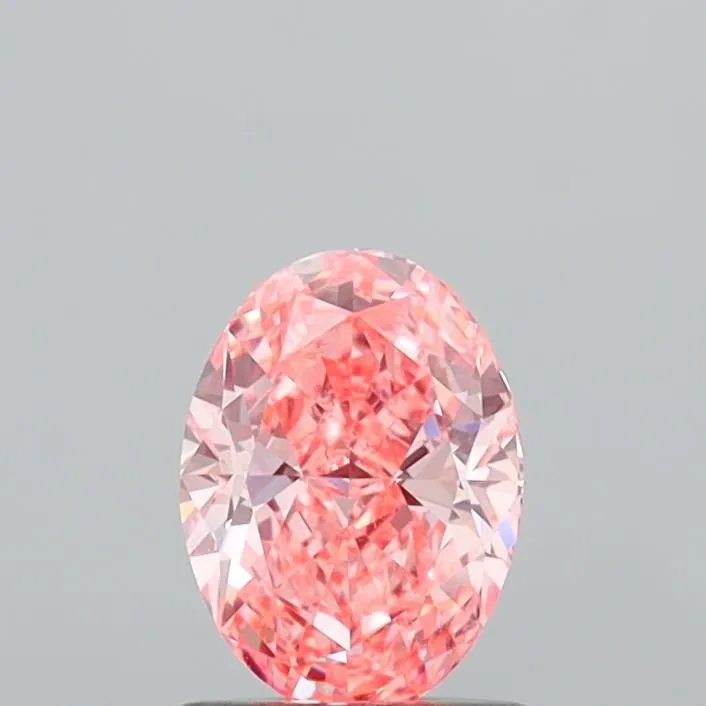 0.98ct OVAL Fancy Vivid Pink VVS2 Coloured Lab diamond