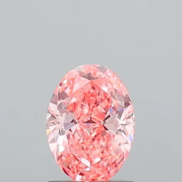 0.98ct OVAL Fancy Vivid Pink VVS2 Coloured Lab diamond