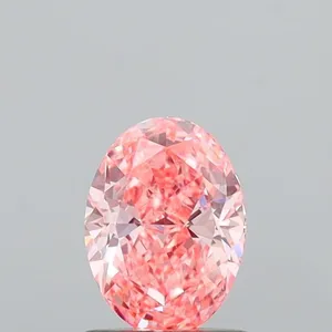 0.98ct OVAL Fancy Vivid Pink VVS2 Coloured Lab diamond