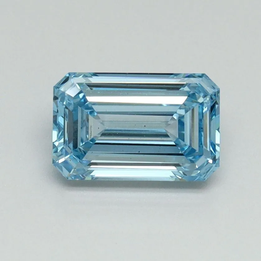1.01ct EMERALD Fancy Vivid Blue VS1 Coloured Lab diamond