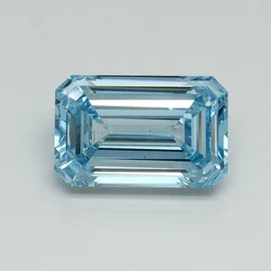 1.01ct EMERALD Fancy Vivid Blue VS1 Coloured Lab diamond