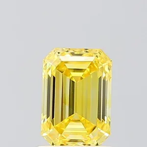1.04ct EMERALD Fancy Vivid Yellow VS1 Coloured Lab diamond