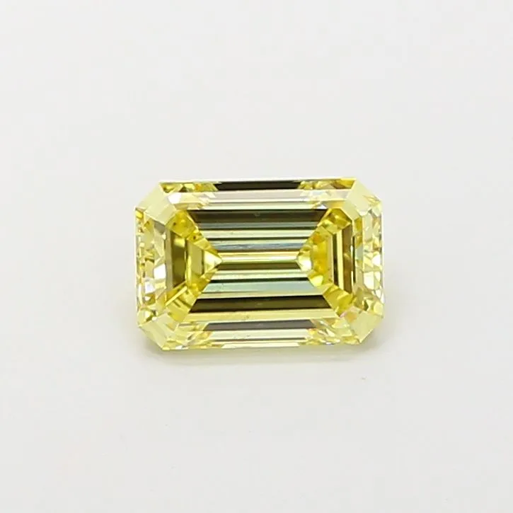 1.51ct EMERALD Fancy Yellow VS2 Coloured Lab diamond