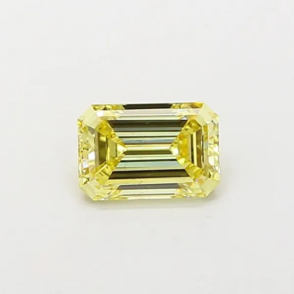 1.51ct EMERALD Fancy Yellow VS2 Coloured Lab diamond