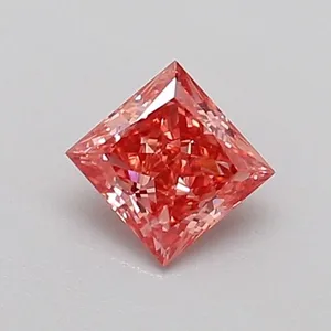 0.43ct PRINCESS Fancy Vivid Pink VS2 Coloured Lab diamond