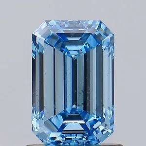 0.99ct EMERALD Fancy Vivid Blue VS1 Coloured Lab diamond