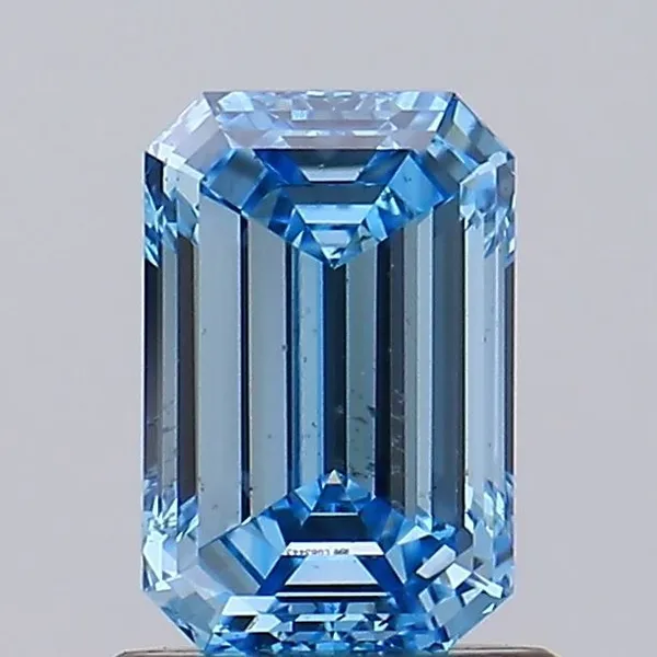 0.99ct EMERALD Fancy Vivid Blue VS1 Coloured Lab diamond