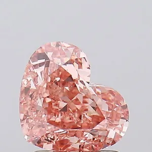1.6ct HEART Fancy Vivid Pink VVS2 Coloured Lab diamond