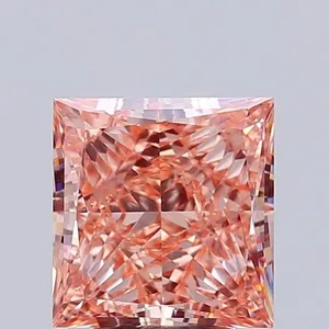 4.02ct PRINCESS Fancy Intense Orange Pink VVS2 Coloured Lab diamond