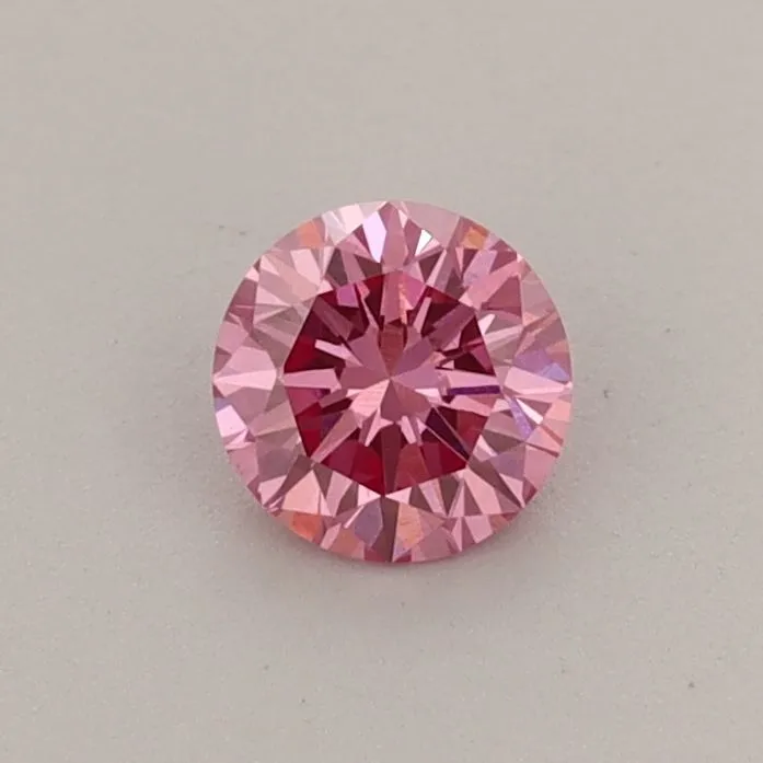0.36ct ROUND Fancy Vivid Pink VS1 Coloured Lab diamond