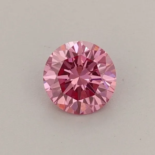 0.36ct ROUND Fancy Vivid Pink VS1 Coloured Lab diamond