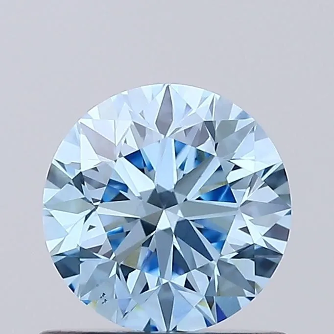 0.80ct ROUND Fancy Vivid Blue VS1 Coloured Lab diamond