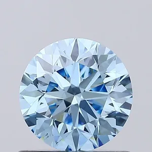 0.8ct ROUND Fancy Vivid Blue VS1 Coloured Lab diamond