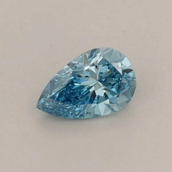 0.32ct PEAR Fancy Vivid Blue VS1 Coloured Lab diamond