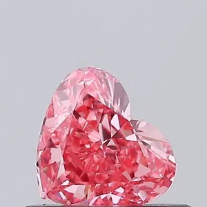 0.4ct HEART Fancy Vivid Pink VVS2 Coloured Lab diamond