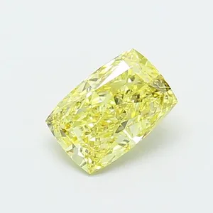 1.04ct CUSHION Fancy Intense Yellow VS2 Coloured Lab diamond