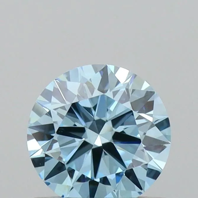 0.52ct ROUND Fancy Vivid Blue VVS2 Coloured Lab diamond