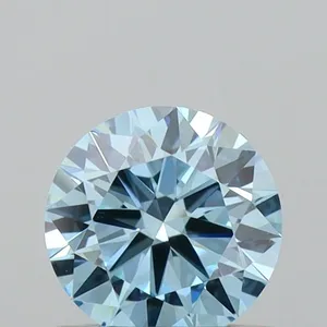 0.52ct ROUND Fancy Vivid Blue VVS2 Coloured Lab diamond