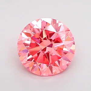 0.84ct ROUND Fancy Vivid Pink VS1 Coloured Lab diamond