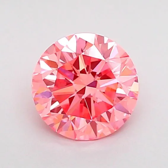 0.84ct ROUND Fancy Vivid Pink VS1 Coloured Lab diamond