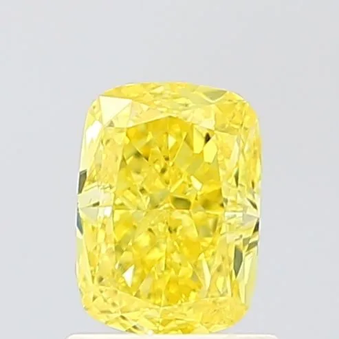 1.00ct CUSHION Fancy Vivid Yellow VS1 Coloured Lab diamond