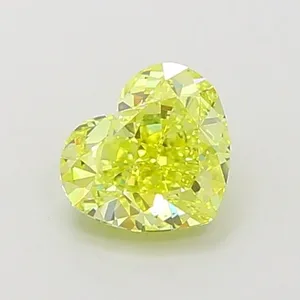 1.06ct HEART Fancy Vivid Yellow VS1 Coloured Lab diamond
