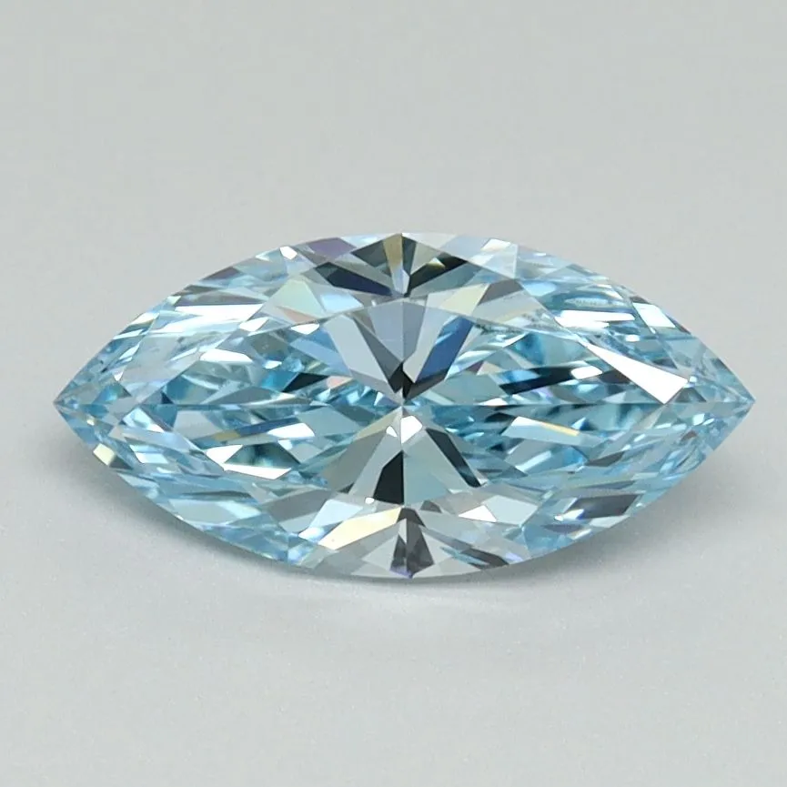 1.00ct MARQUISE Fancy Vivid Blue VS2 Coloured Lab diamond