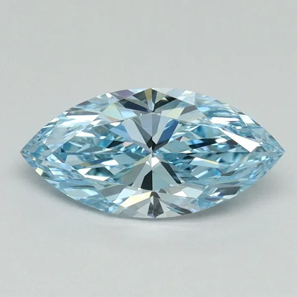 1ct MARQUISE Fancy Vivid Blue VS2 Coloured Lab diamond