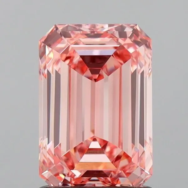 1.5ct EMERALD Fancy Intense Pink VS1 Coloured Lab diamond
