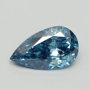 0.51ct PEAR Fancy Vivid Blue VS1 Coloured Lab diamond