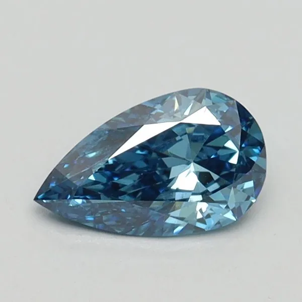 0.51ct PEAR Fancy Vivid Blue VS1 Coloured Lab diamond