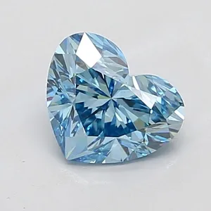 1.57ct HEART Fancy Vivid Blue VS1 Coloured Lab diamond