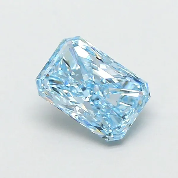1.07ct RADIANT Fancy Vivid Blue VVS2 Coloured Lab diamond