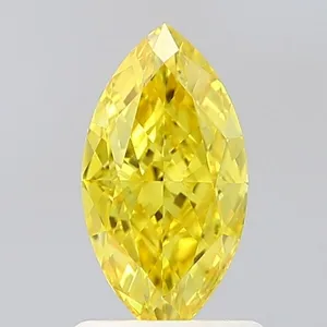 1.06ct MARQUISE Fancy Vivid Yellow VVS1 Coloured Lab diamond