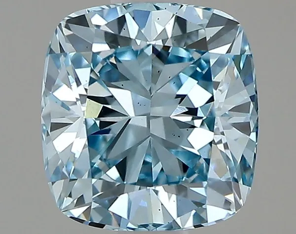 0.95ct CUSHION Fancy Vivid Blue VS2 Coloured Lab diamond