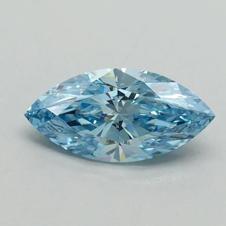 0.65ct MARQUISE Fancy Vivid Blue VS1 Coloured Lab diamond